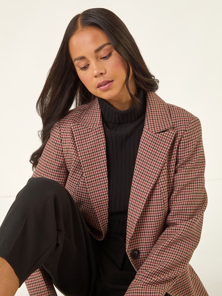 Roman Natural Petite Houndstooth Blazer - Image 1 of 5 Roman Natural Petite Houndstooth Blazer - Image 1 of 5