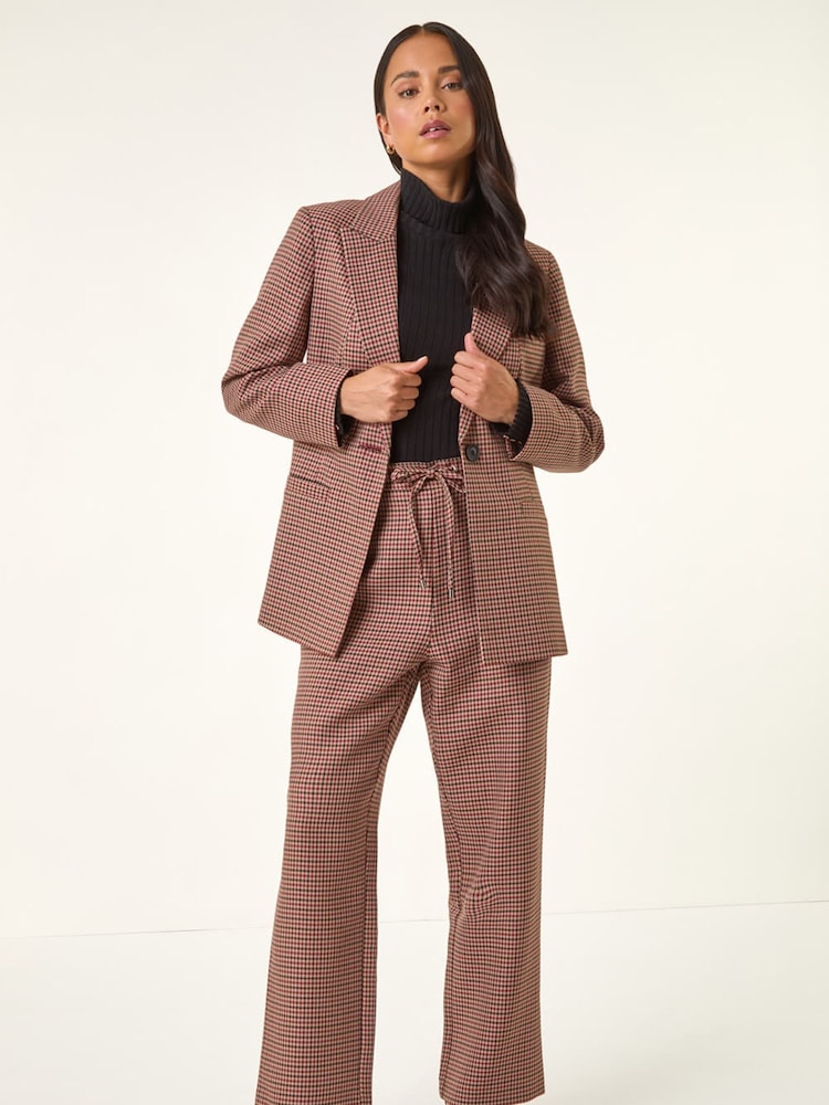 Roman Natural Petite Houndstooth Blazer - Image 2 of 5 Roman Natural Petite Houndstooth Blazer - Image 2 of 5