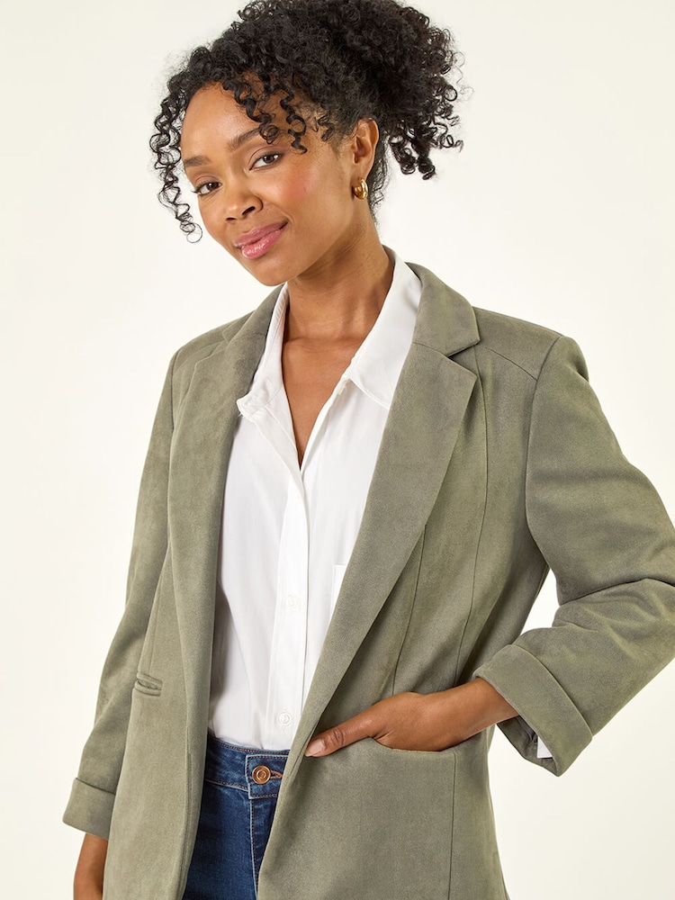 Roman Green Petite Suedette Blazer - Image 1 of 5