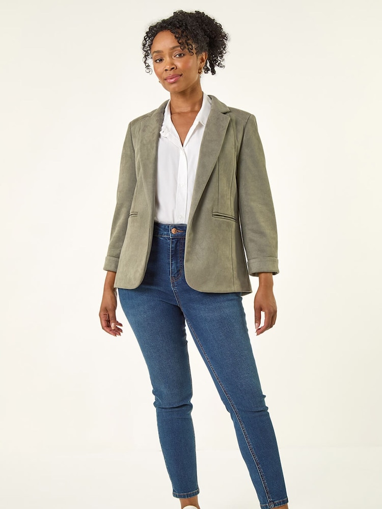 Roman Green Petite Suedette Blazer - Image 2 of 5
