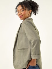 Roman Green Petite Suedette Blazer - Image 4 of 5