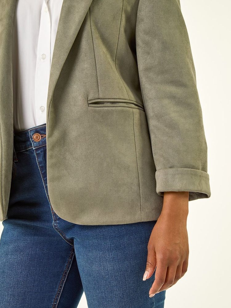 Roman Green Petite Suedette Blazer - Image 5 of 5