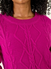 Roman Pink Petite Cable Knit Jumper - Image 5 of 5
