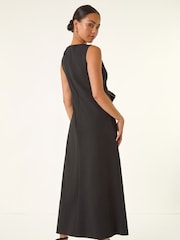 Roman Black Diamante Bow Trim Maxi Dress - Image 3 of 5