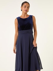 Roman Petite Velvet Bodice Midi Dress - Imagem 4 de 5