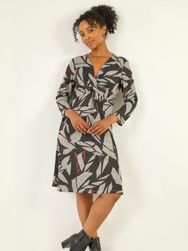 Roman Petite Floral Print Twist Front Dress - Imagem 1 de 5
