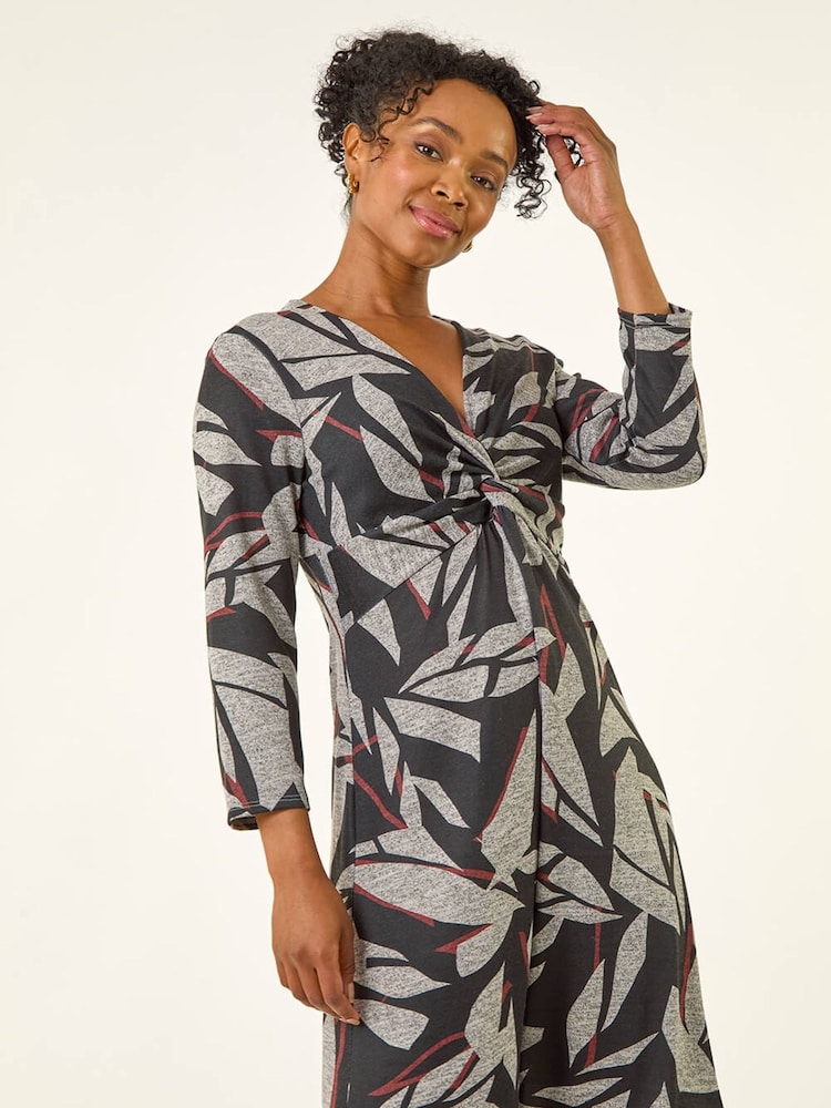 Roman Petite Floral Print Twist Front Dress - Imagem 2 de 5