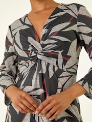 Roman Petite Floral Print Twist Front Dress - Imagem 5 de 5