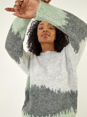 Roman Grey Petite Abstract Knit Jumper - Image 1 of 5