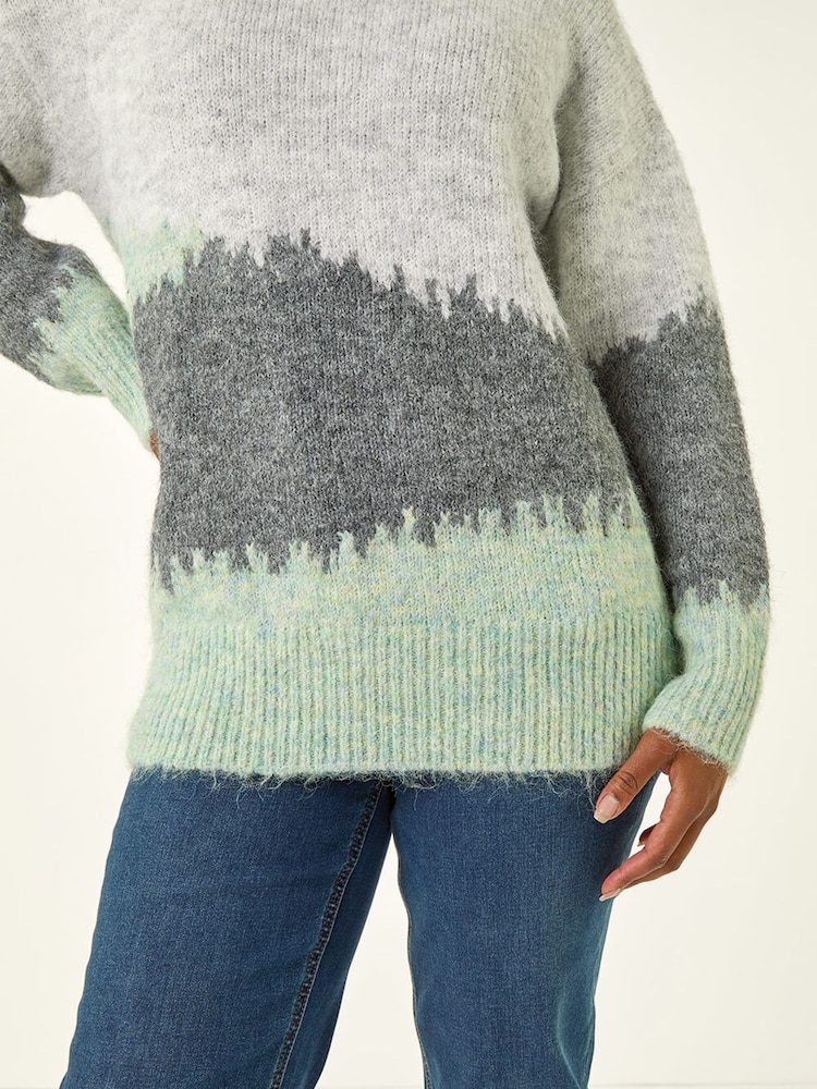 Roman Grey Petite Abstract Knit Jumper - Image 5 of 5 Roman Grey Petite Abstract Knit Jumper - Image 5 of 5