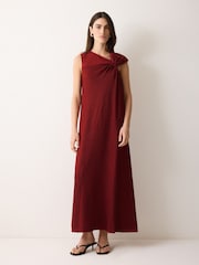 Jigsaw Red Crinkle Jersey Flowy Dress - Image 1 of 2