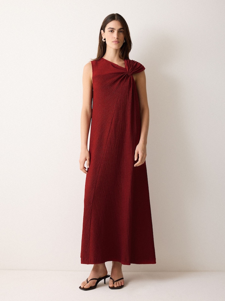 Jigsaw Red Crinkle Jersey Flowy Dress - Image 1 of 2 Jigsaw Red Crinkle Jersey Flowy Dress - Image 1 of 2