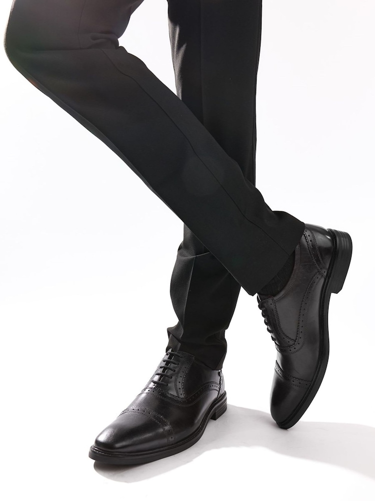 Base London Black Ascot Toe Cap Oxford Shoe - Image 1 of 7