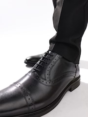 Base London Black Ascot Toe Cap Oxford Shoe - Image 2 of 7