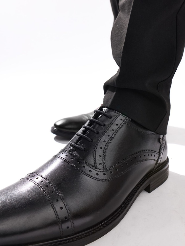 Base London Black Ascot Toe Cap Oxford Shoe - Image 2 of 7