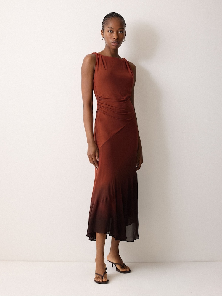 Jigsaw Brown Ombre Dip-Dye Dress - Image 1 of 2 Jigsaw Brown Ombre Dip-Dye Dress - Image 1 of 2