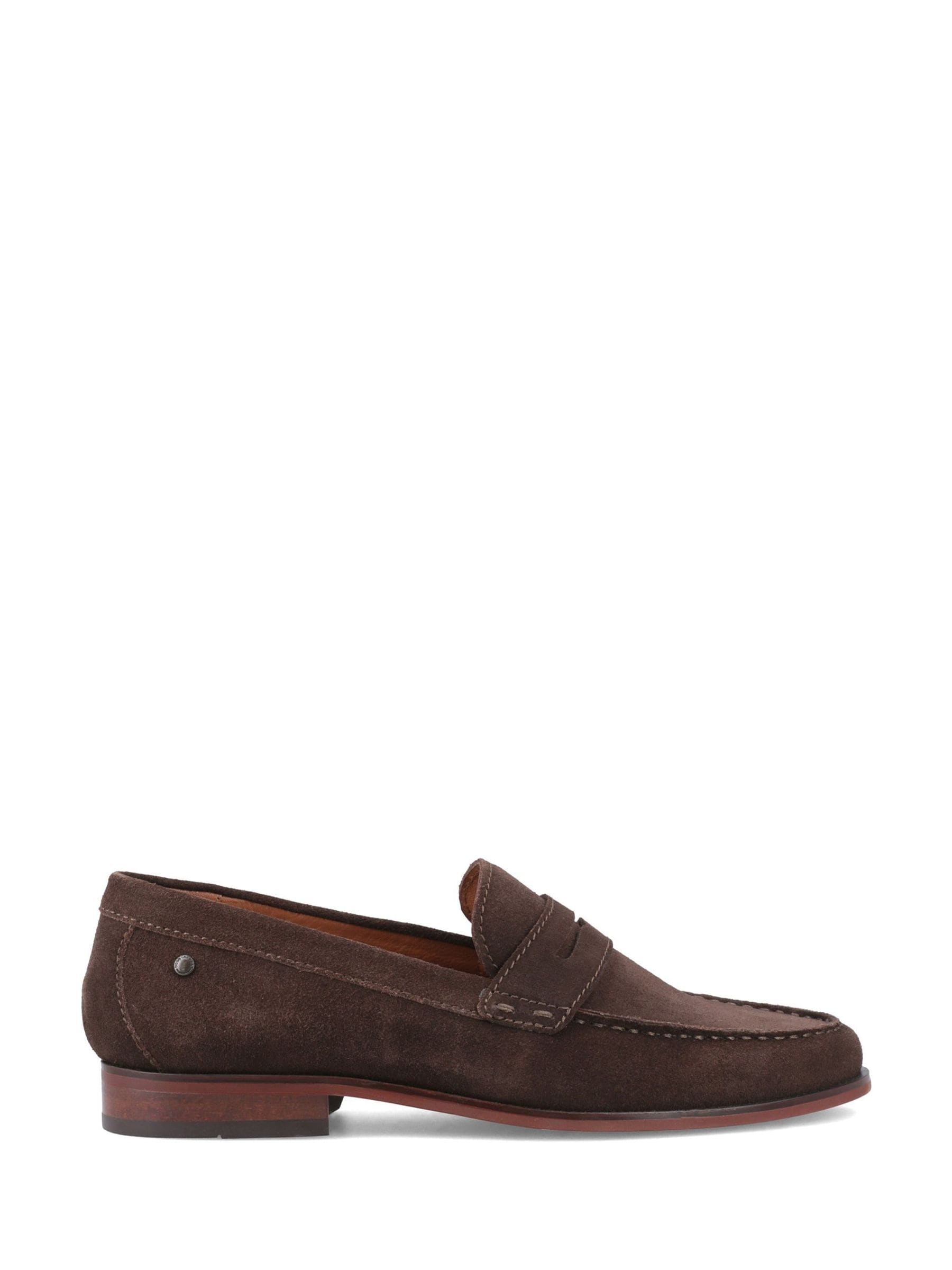 Base London Men's Brown Slate Penny Leather Loafers - Image 1