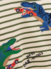 Zeleno Dino - Joules Boys' Finlay Long Sleeve Applique Graphic T-Shirt - Slika 4 od 5