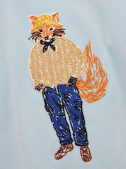 Blue Jonty - Joules Boys' Finlay Long Sleeve Applique Graphic T-Shirt - Slika 4 od 5