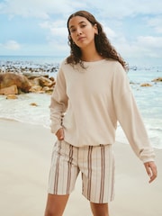 Neutral Toweling Long Sleeve Crew Neck Sweatshirt - Image 1 of 6