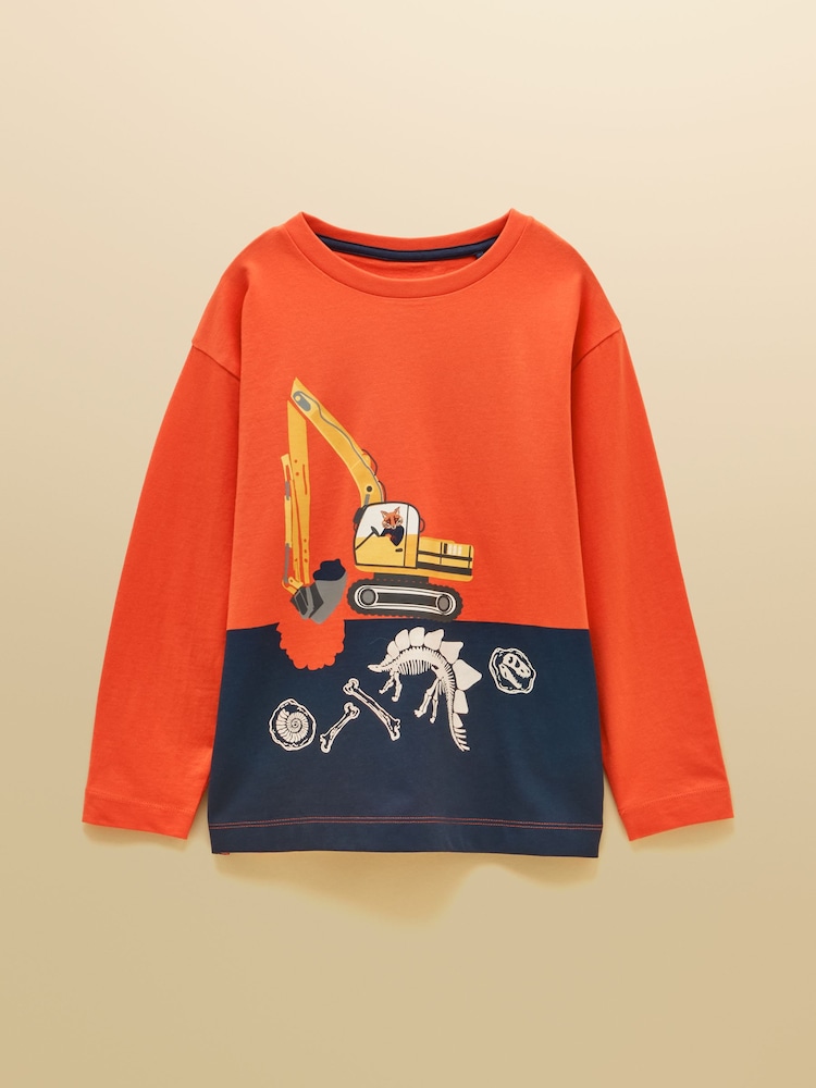 Joules Boys' Finlay Burnt Orange Long Sleeve Top - Image 1 of 5 Joules Boys' Finlay Burnt Orange Long Sleeve Top - Image 1 of 5