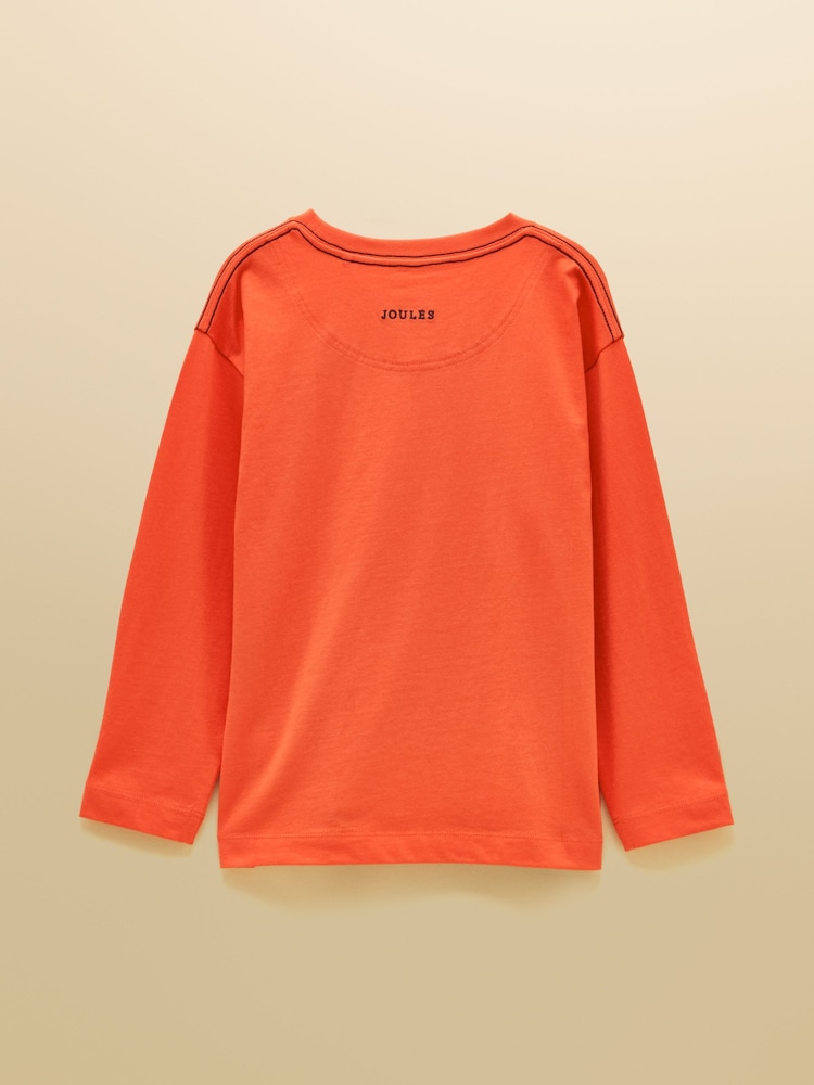 Joules Boys' Finlay Burnt Orange Long Sleeve Top - Image 2 of 5 Joules Boys' Finlay Burnt Orange Long Sleeve Top - Image 2 of 5