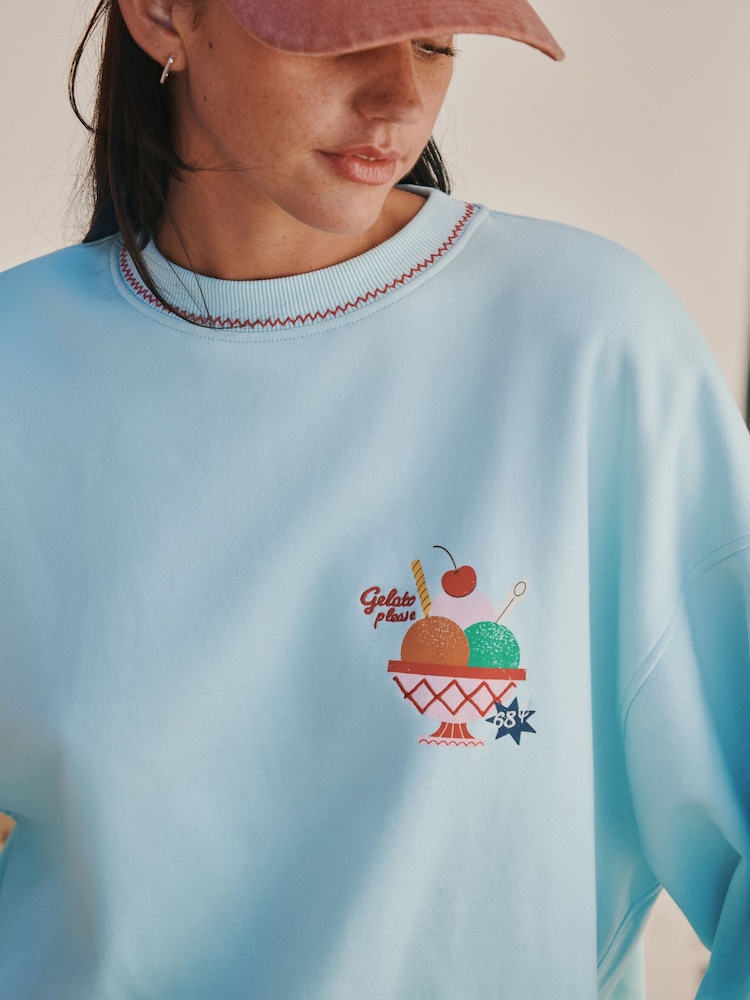 Blue Blue Gelato Graphic Sweatshirt - Image 4 of 4 Blue Blue Gelato Graphic Sweatshirt - Image 4 of 4