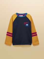 Joules Boys' Bennett Navy Raglan Long Sleeve Top - Image 1 of 4