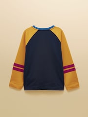 Joules Boys' Bennett Navy Raglan Long Sleeve Top - Image 2 of 4