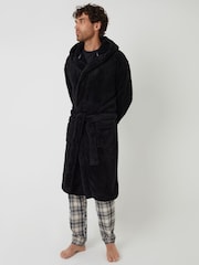 Threadbare Black Borg Dressing Gown - Image 3 of 4