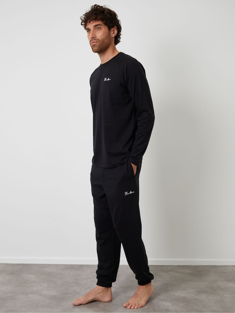 Preto - Threadbare Sweatshirts & Joggers Lounge 2 Piece Set - Imagem 1 de 4