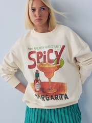 Ecru Tabasco Spicy Margarita Graphic Sweatshirt - Image 2 of 11