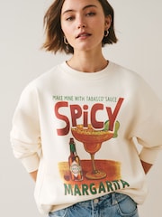 Ecru Tabasco Spicy Margarita Graphic Sweatshirt - Image 7 of 11