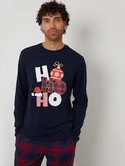 Conjunto de pijama largo de Navidad a cuadros de Threadbare - Imagen 4 de 4