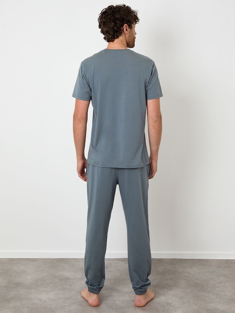 Threadbare Sky Blue Pyjamas Set - Image 2 of 4