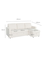 Aspire Furniture Charcoal Nexis Corner Storage Sofa Bed with Right Hand Chai Right - Image 5 of 5