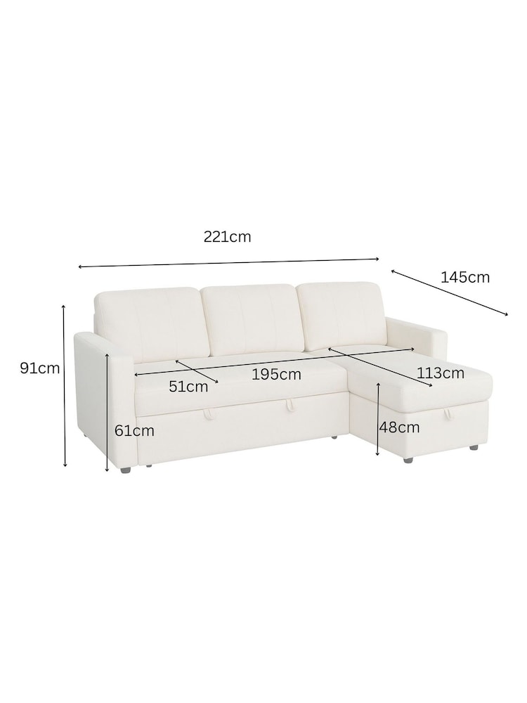 Aspire Furniture Charcoal Nexis Corner Storage Sofa Bed with Right Hand Chai Right - Image 5 of 5