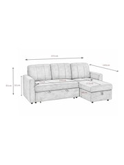 Aspire Furniture Charcoal Nexis Corner Storage Sofa Bed with Right Hand Chaise - Image 6 of 6