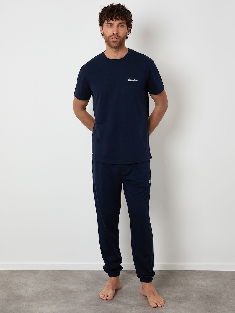 Threadbare Dark Blue Pyjamas Set - Image 1 of 4 Threadbare Dark Blue Pyjamas Set - Image 1 of 4