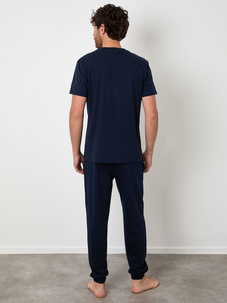 Threadbare Dark Blue Pyjamas Set - Image 2 of 4 Threadbare Dark Blue Pyjamas Set - Image 2 of 4