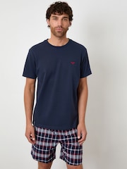 Threadbare Black Textured Check Shortie Pyjamas Set 2 Pack - Image 4 of 5