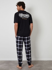 Threadbare Christmas Graphic Check Pyjamas Set - Imagen 1 de 4