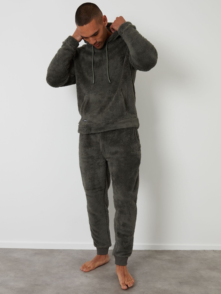 Threadbare Green Borg Hoodie Lounge Set - Image 1 of 4 Threadbare Green Borg Hoodie Lounge Set - Image 1 of 4