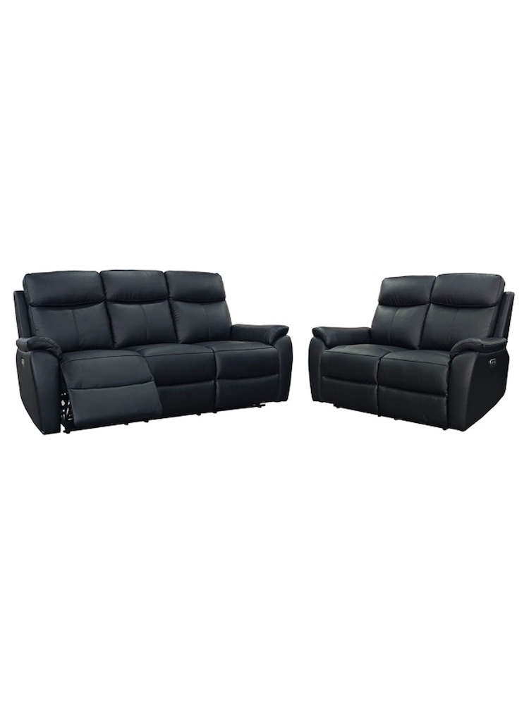 Aspire Furniture Black Kingsmere Power Recliner Sofa Set - Image 2 of 5