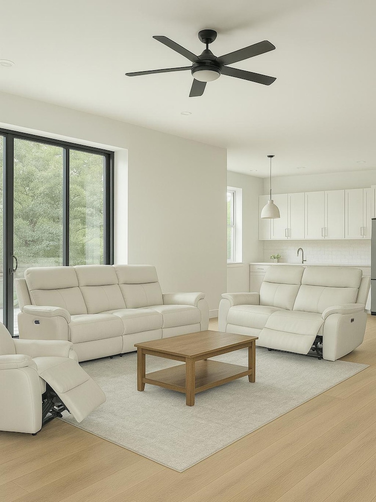 Aspire Furniture Light Grey Kingsmere Power Recliner Sofa and Chair Set Suite - Image 1 of 5