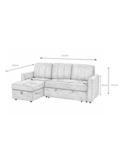 Aspire Furniture Grey Nexis Corner Storage Sofa Bed with Left Hand Chaise - Image 6 of 6