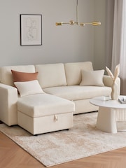Aspire Furniture Natural Nexis Corner Storage Sofa Bed with Left Hand Chais Left - Image 1 of 5