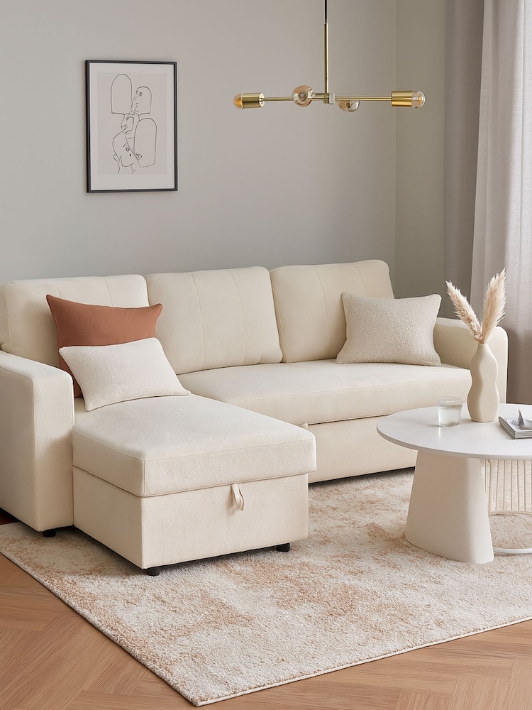 Aspire Furniture Natural Nexis Corner Storage Sofa Bed with Left Hand Chais Left - Image 1 of 5