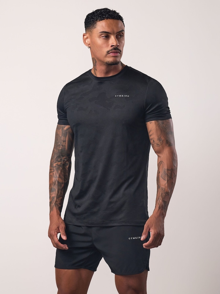 Gym King Black Relentless Camo T-Shirt - Image 2 of 4