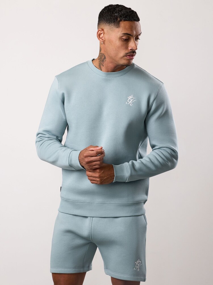 Gym King Blue Fundamental Fleece Crew Jumper - Image 2 of 4